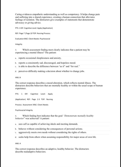 Test bank Foundations of Mental Health Care 8th Edition by Morrison-Valfre
