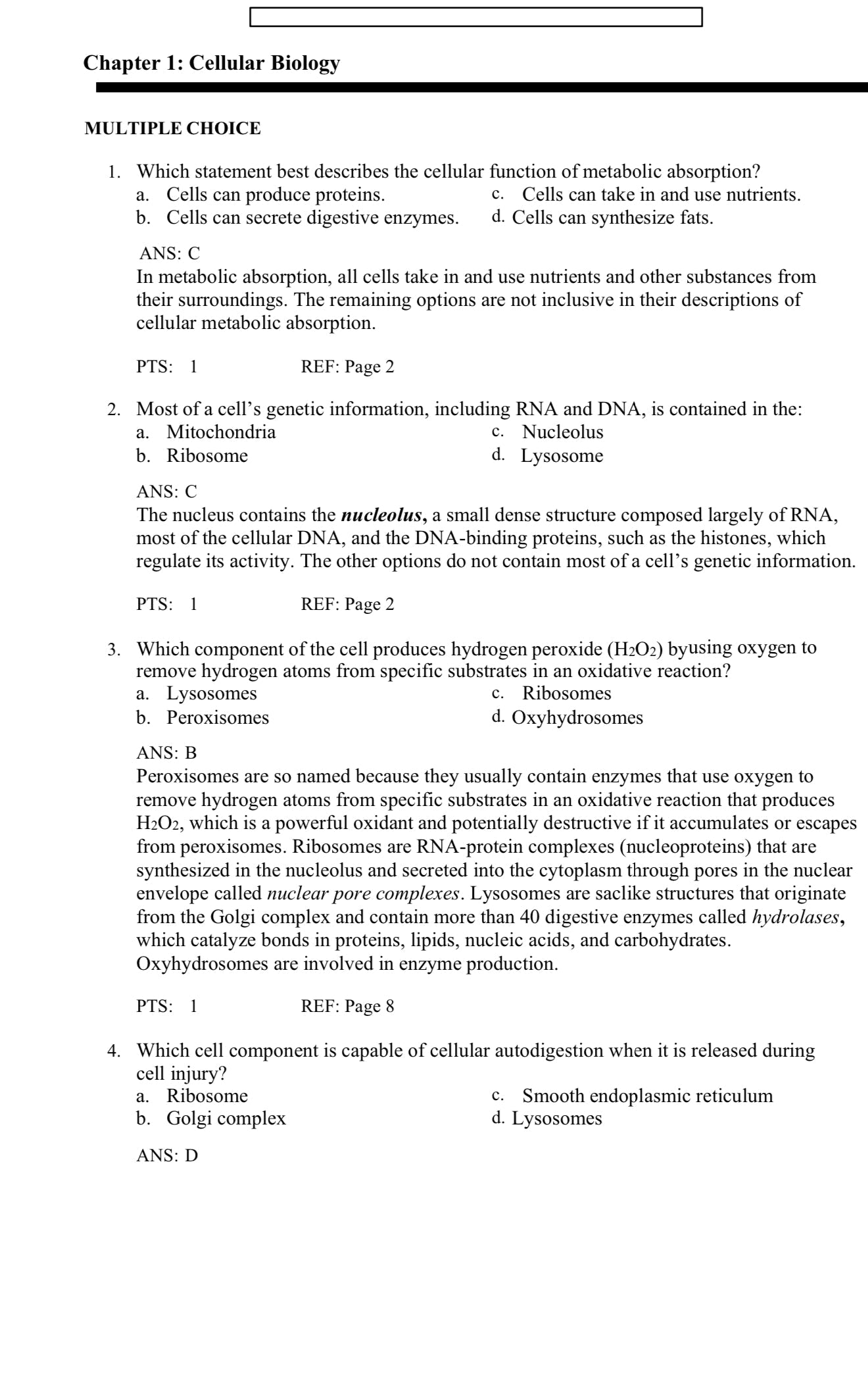 Test Bank Pathophysiology, 9th Edition by McCance