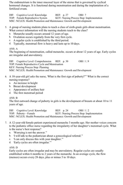 TEST BANK Introduction to Maternity and Pediatric Nursing 9th Edition Leifer