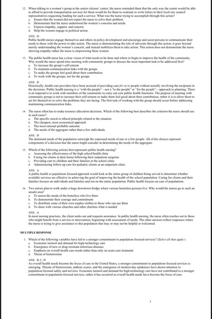 TEST BANK Foundations for Population Health in Community/Public Health Nursing, 6th Edition