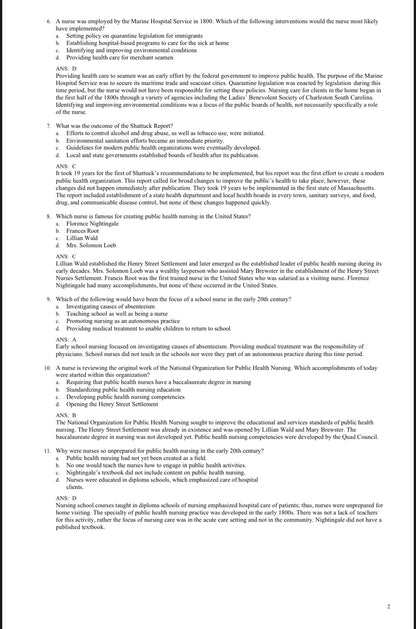 TEST BANK Foundations for Population Health in Community/Public Health Nursing, 6th Edition