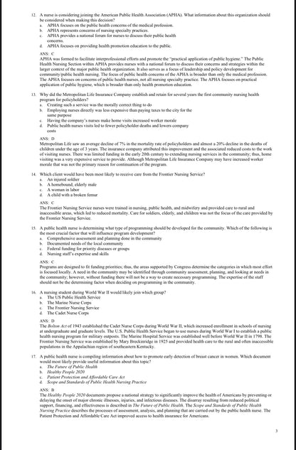 TEST BANK Foundations for Population Health in Community/Public Health Nursing, 6th Edition