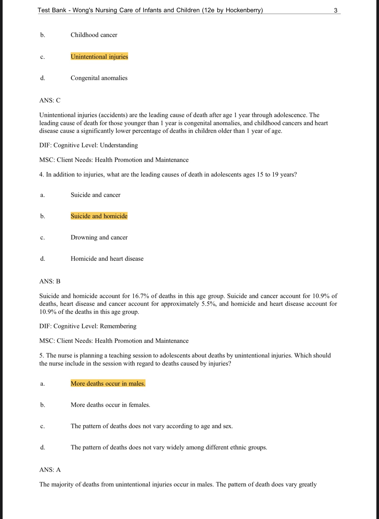 Test Bank for Wong’s Nursing Care of Infants and Children, 12th Edition by Marilyn J. Hockenberry, Elizabeth A. Duffy, and Karen Gibbs